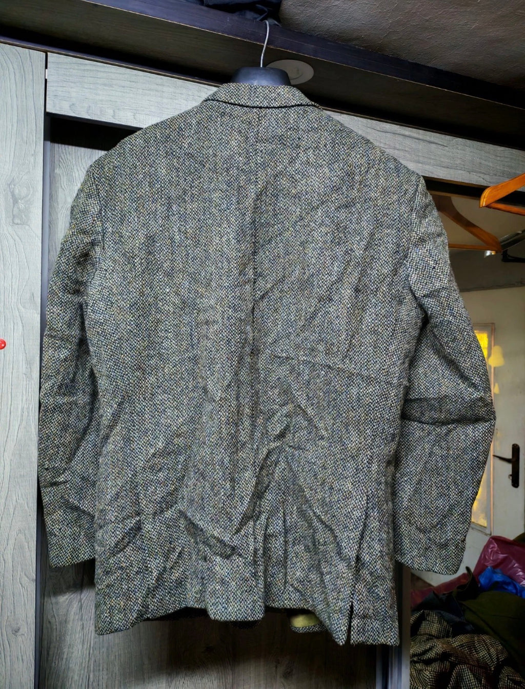 Vintage Harris Tweed pure wool handwoven classic green hunting jacket blazer 42R