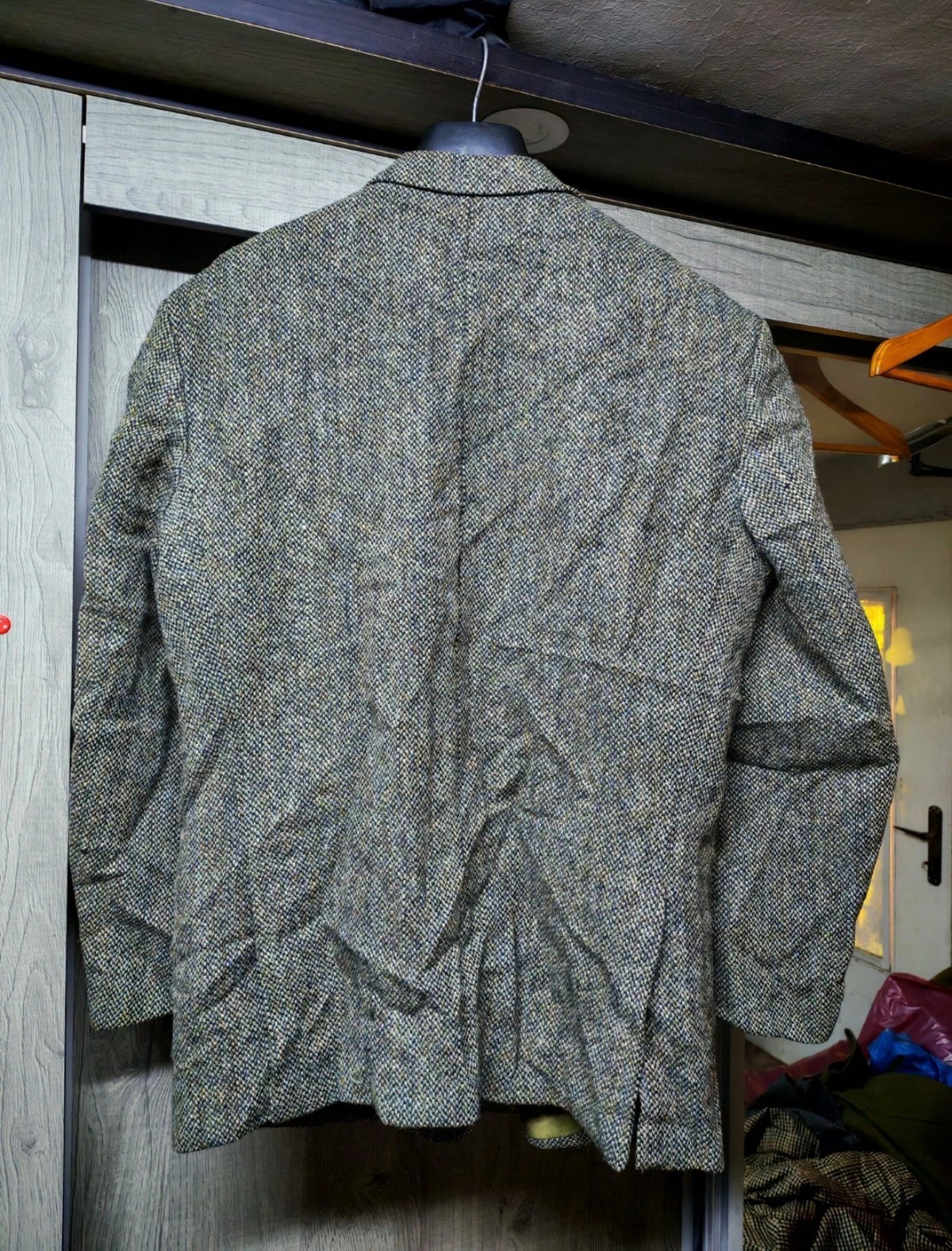 Vintage Harris Tweed pure wool handwoven classic green hunting jacket blazer 42R