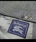 Vintage Burberrys pure worsted wool herringbone gray classic jacket blazer 44R