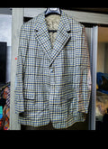 1970s Vintage pure wool houndstooth classic Rockabilly disco jacket blazer 44R