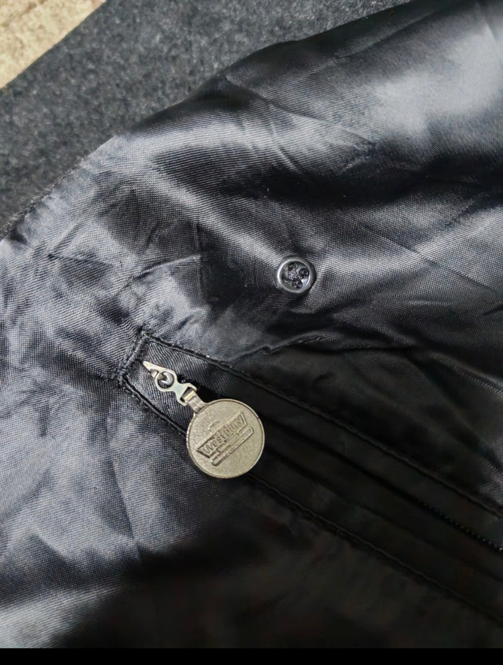 Vintage Westbury pure wool double breasted gangster Charcoal over coat 46L XL