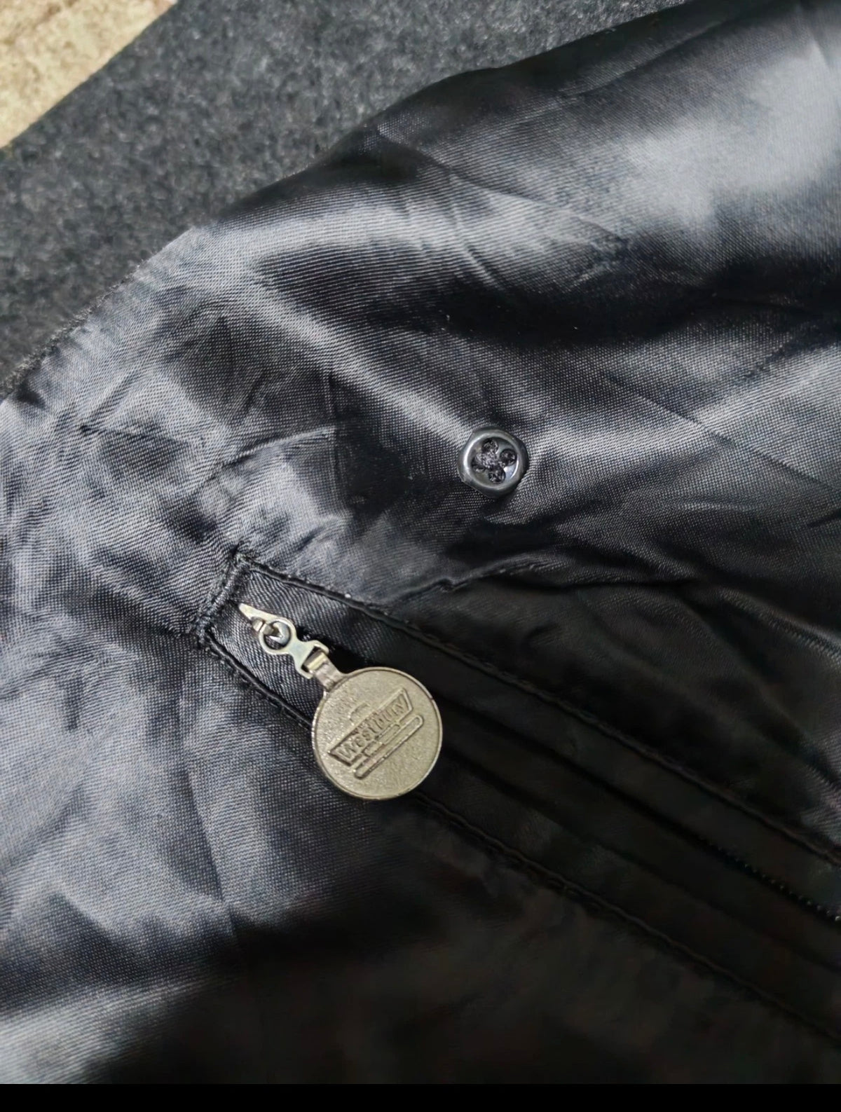 Vintage Westbury pure wool double breasted gangster Charcoal over coat 46L XL