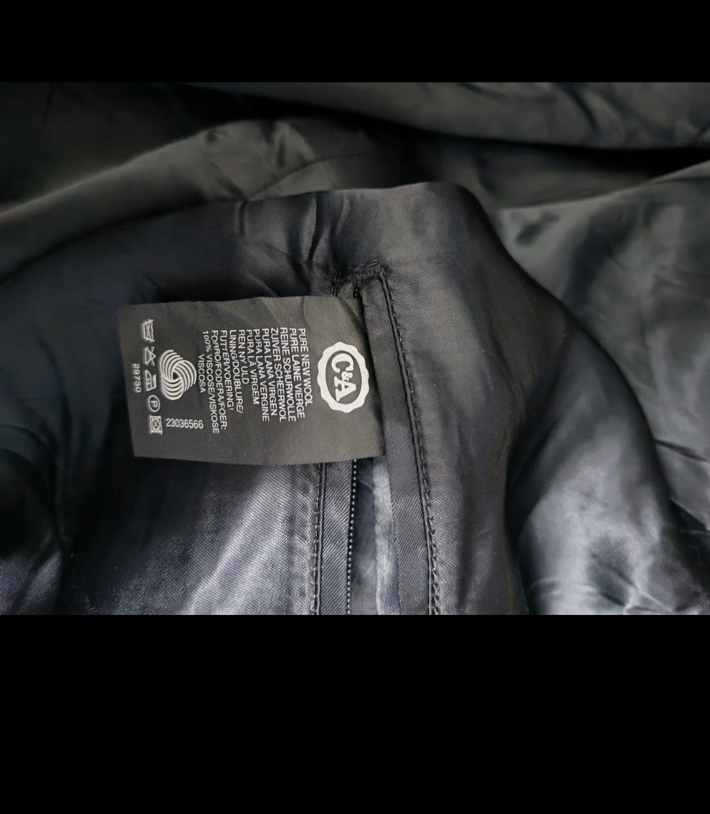 Vintage Westbury pure wool double breasted gangster Charcoal over coat 46L XL