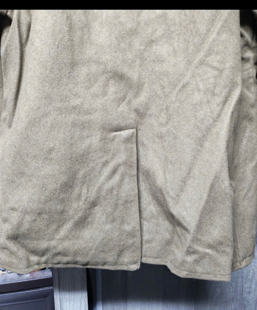 1970s Vintage pure wool gold button military army raglan jacket coat 46R 46S XL