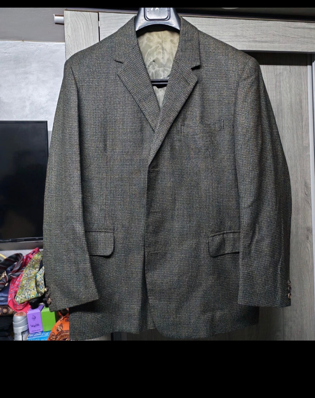 1950s Vintage handtailored all worsted wool greenish classic jacket blazer 40R