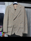 1970s Vintage houndstooth pure wool handwoven tweed hunting jacket blazer 36R