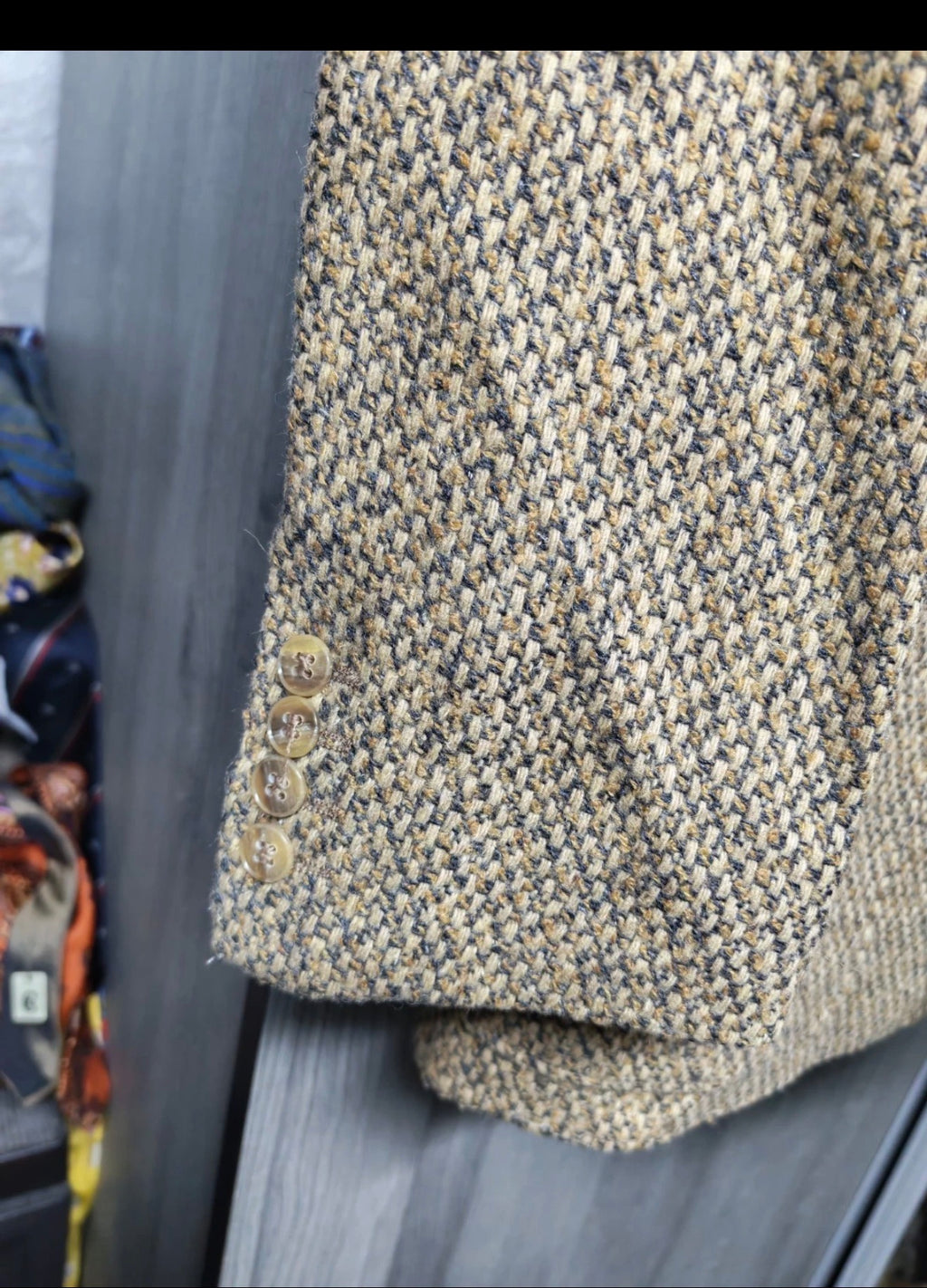 Vintage Van Gils pure wool tweed camouflage classic jacket blazer 36R