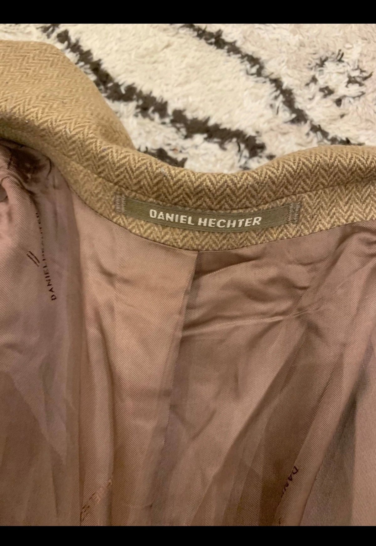 Vintage Daniel Hechter Wool Cashmere blend brown hunting jacket blazer 42R
