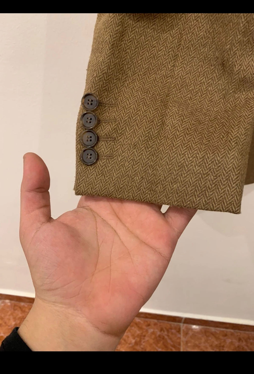 Vintage Daniel Hechter Wool Cashmere blend brown hunting jacket blazer 42R
