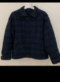 Vintage pure woollen wool classic Windowpane plaid jacket sweater 46R 46S XL