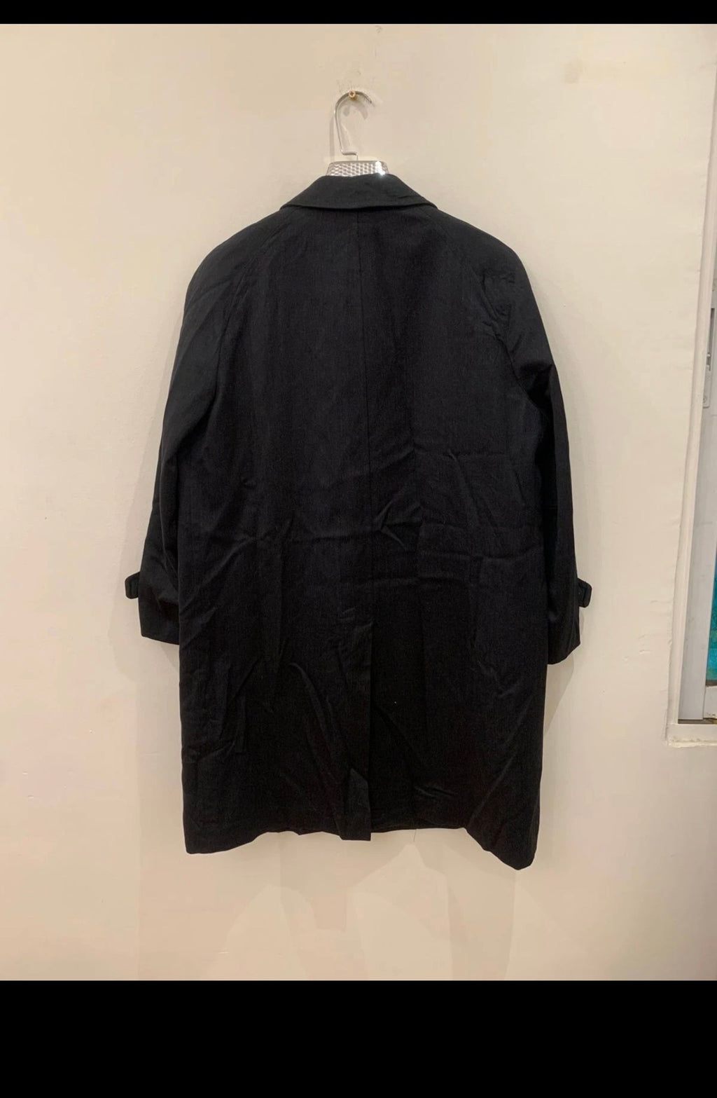 1970s Vintage all worsted wool charcoal classic raglan over coat 40R 40S
