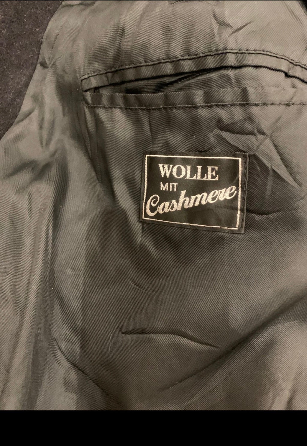 Vintage wool cashmere blend belted classic double breasted over coat 50L 50R 2XL