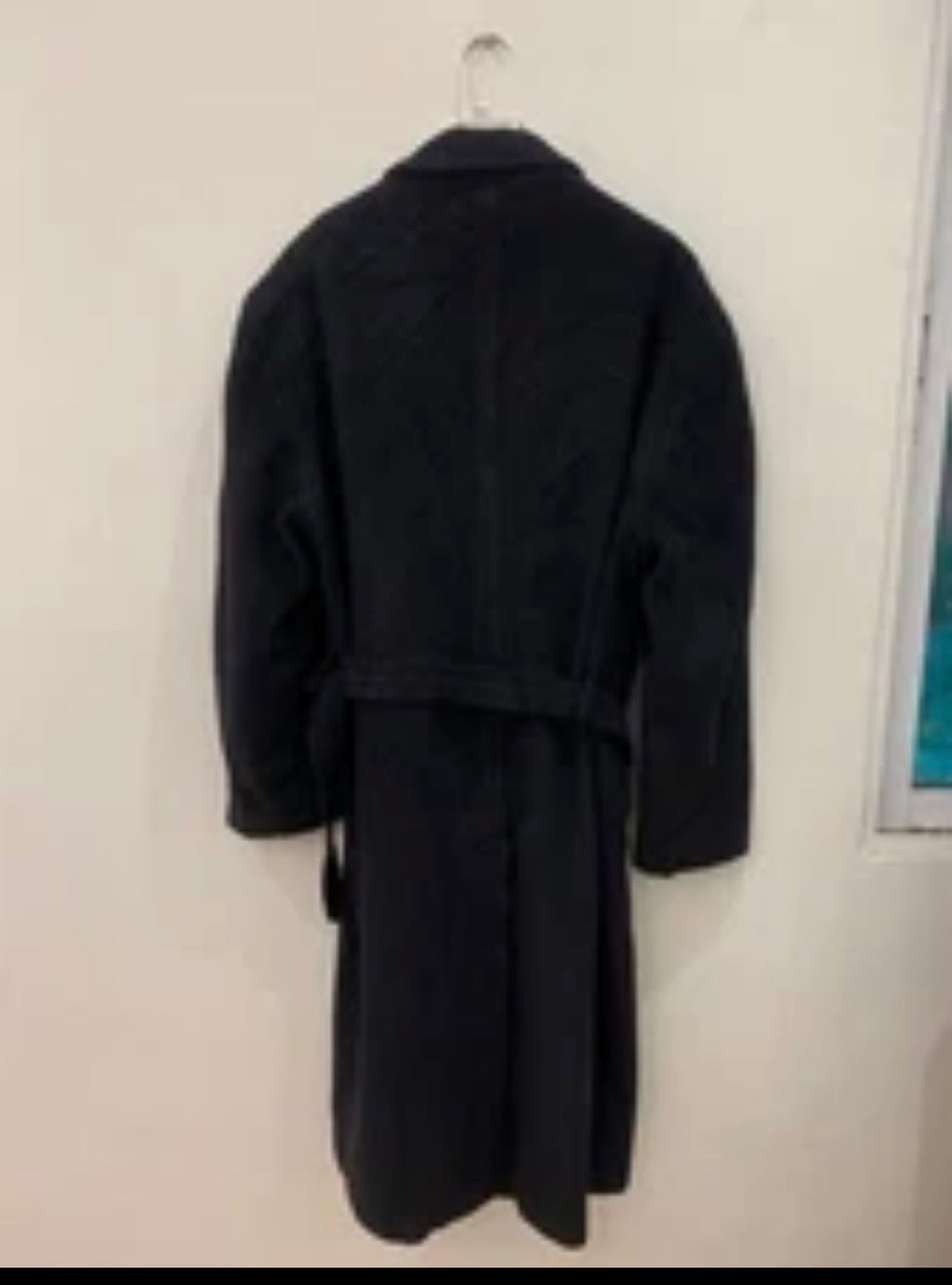 Vintage wool cashmere blend belted classic double breasted over coat 50L 50R 2XL