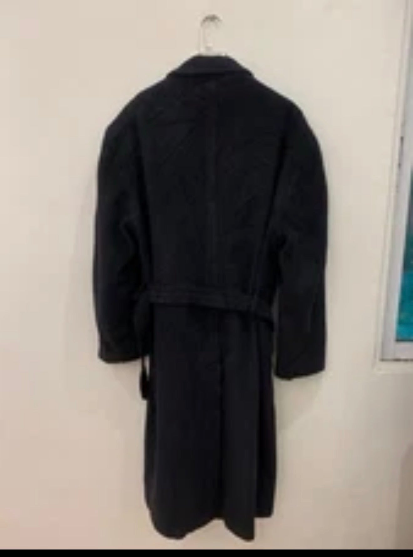 Vintage wool cashmere blend belted classic double breasted over coat 50L 50R 2XL