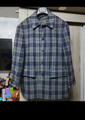 Vintage woollen wool classic Windowpane plaid jacket sweater 44R L