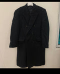 Vintage classic wool Cashmere blend double breasted gangster black over coat 42R