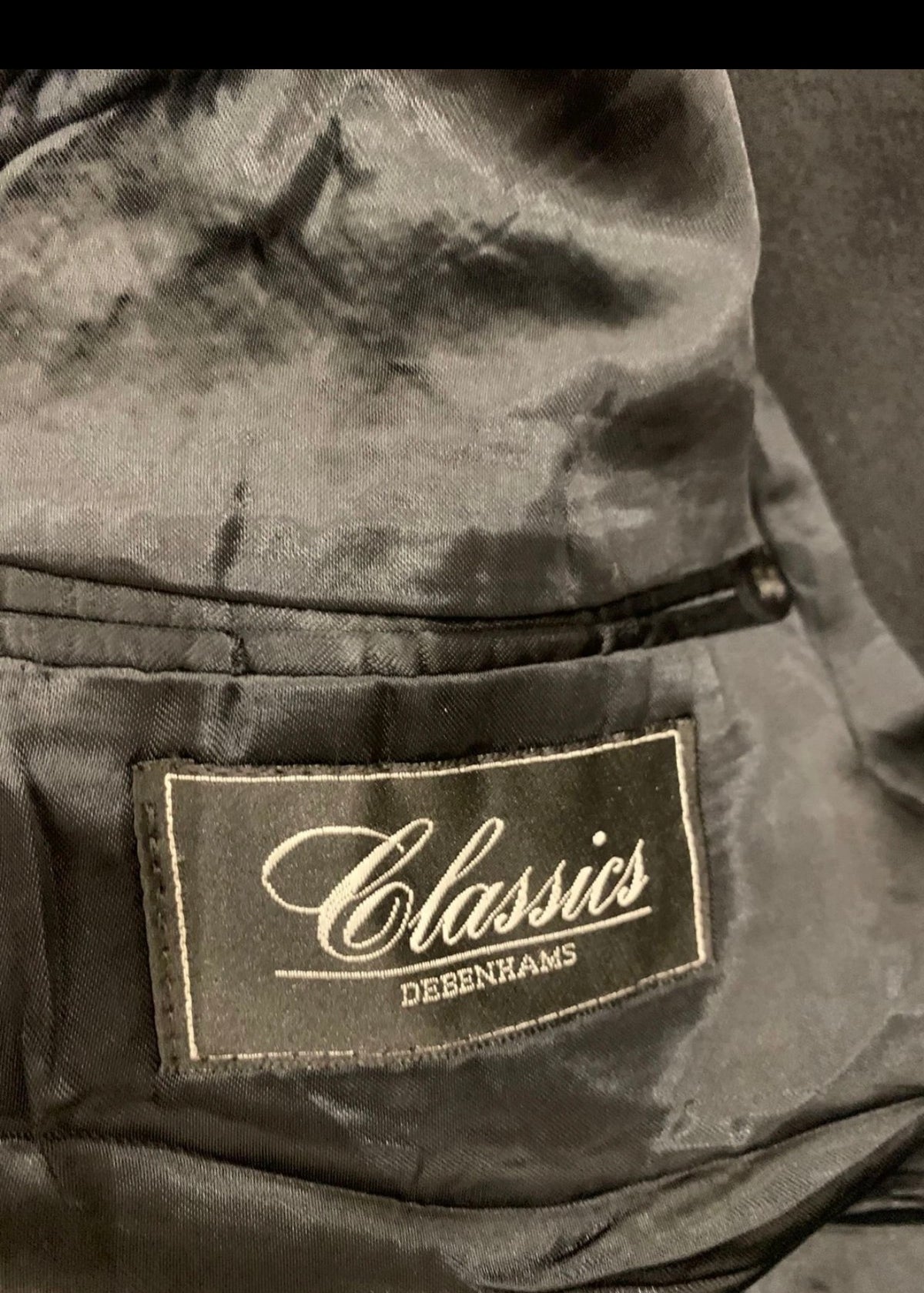 Vintage classic wool Cashmere blend double breasted gangster black over coat 42R