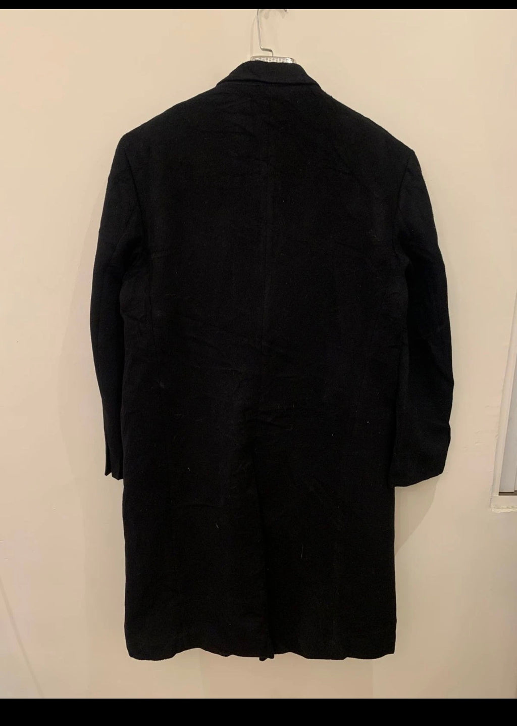 Vintage classic wool Cashmere blend double breasted gangster black over coat 42R