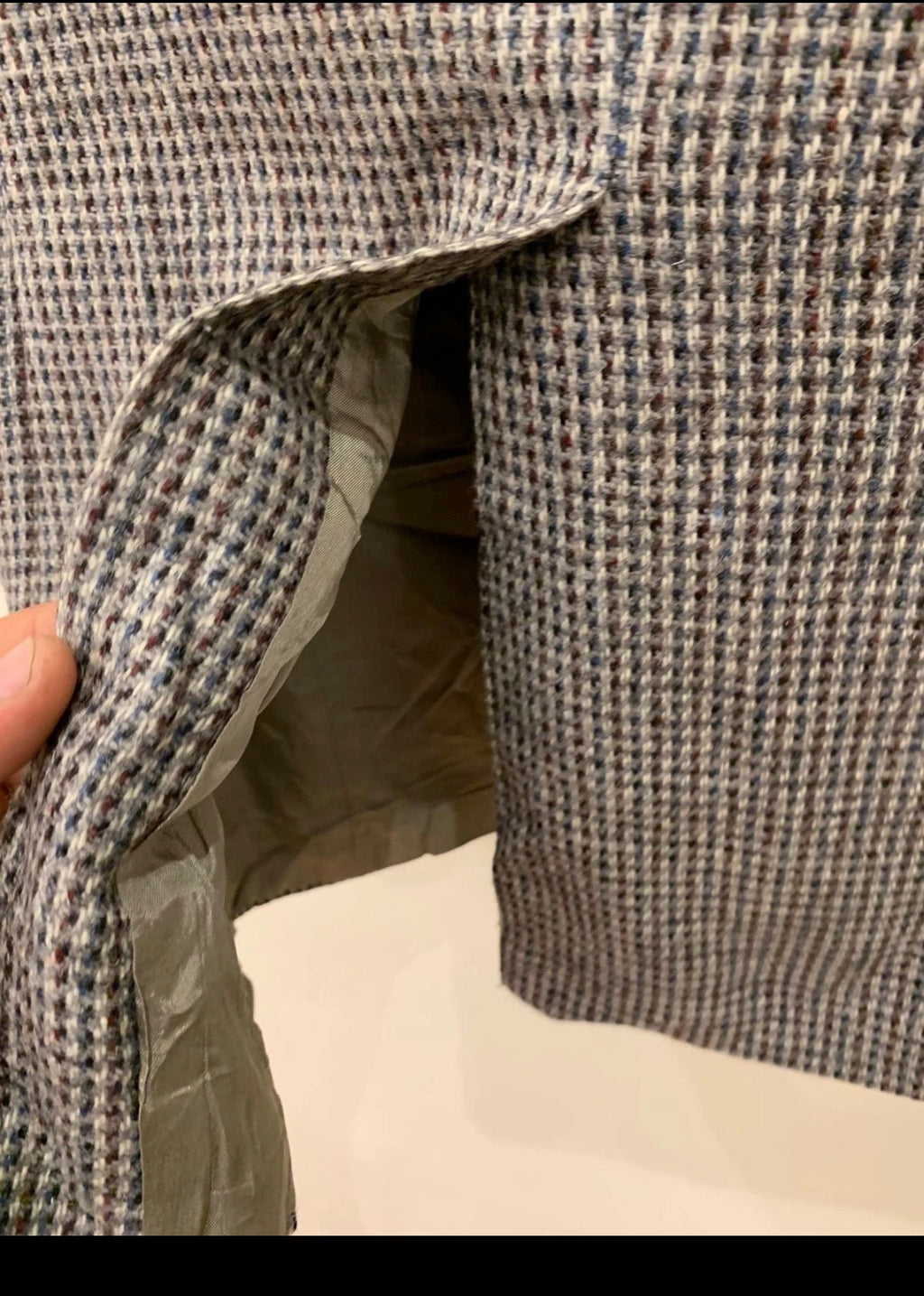 Vintage pure wool handwoven Tweed camouflage gray hunting jacket blazer 38R