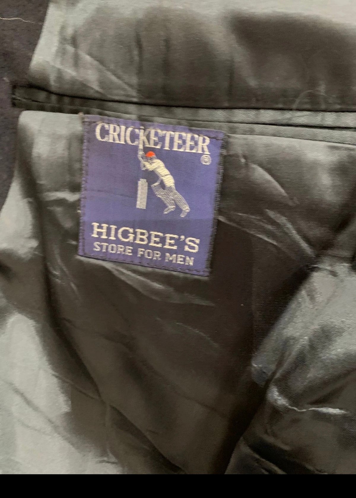 1980s Vintage Cricketeer pure wool double breasted navy over coat 46R 46L XL