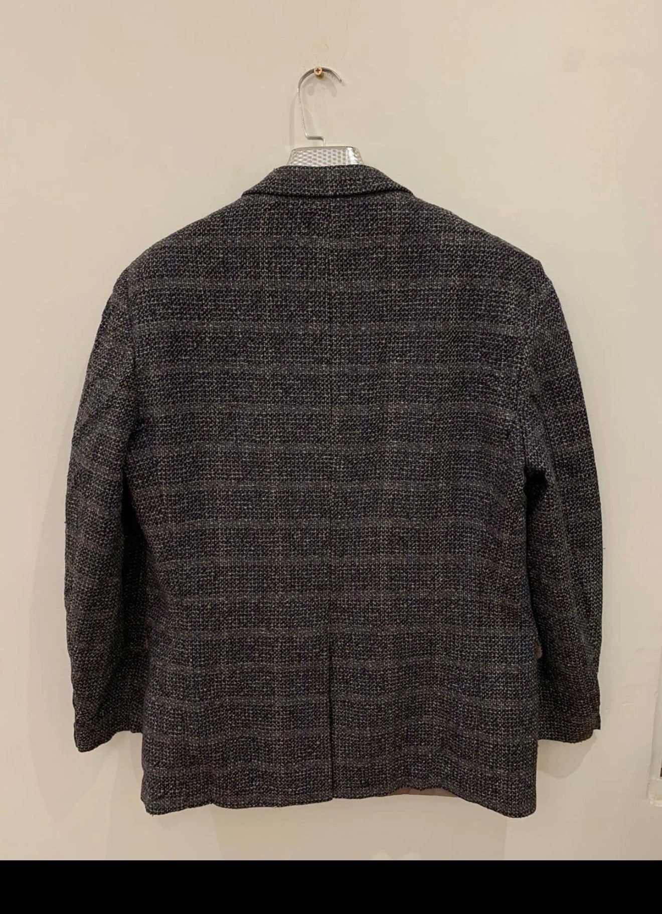 Vintage Alpaca wool tweed camouflage plaid classic unique jacket blazer 42R