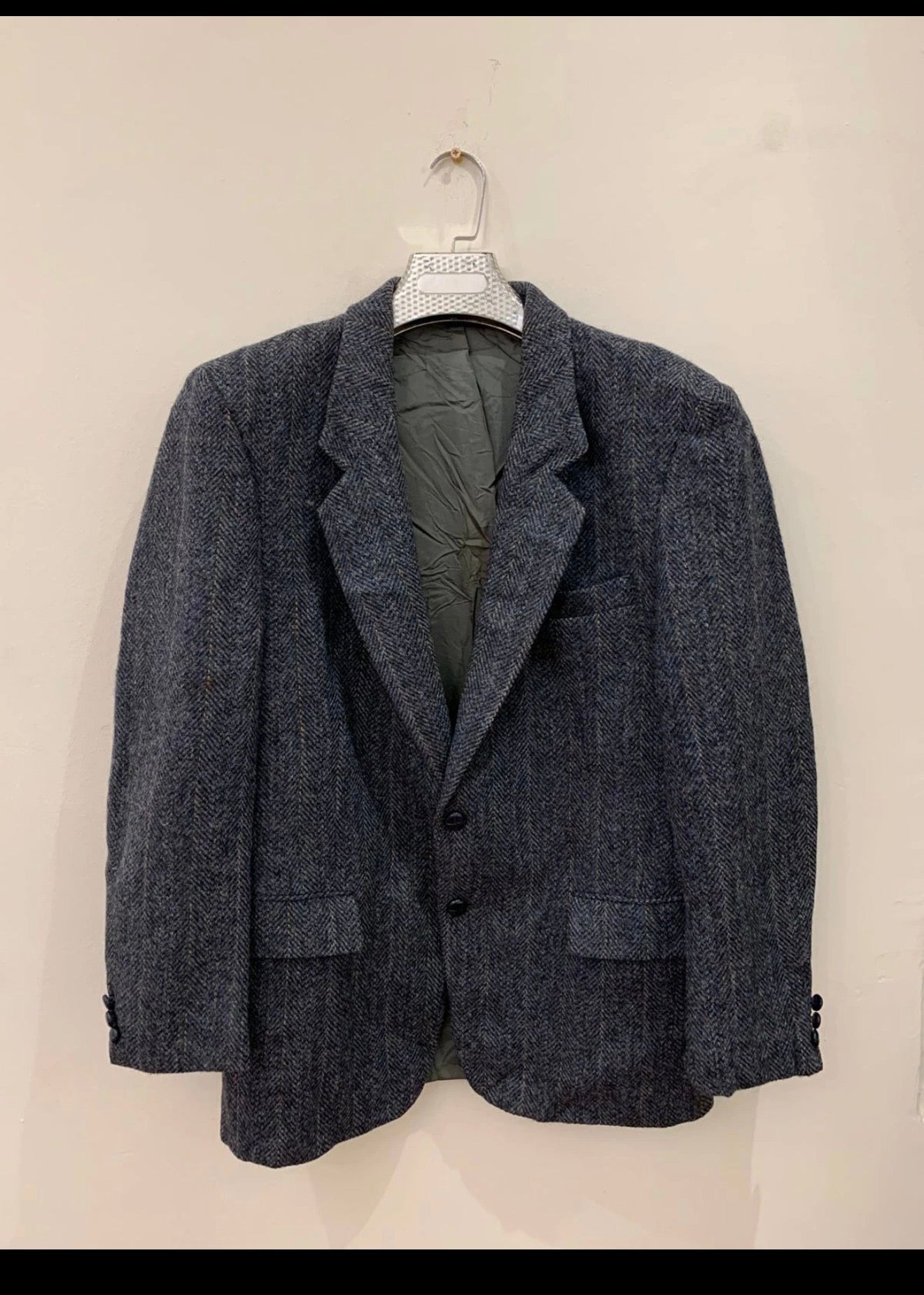 Vintage Harris Tweed pure wool handwoven striped hunting jacket blazer 40R