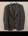 Vintage pure wool handwoven Tweed herringbone gray hunting jacket blazer 42L