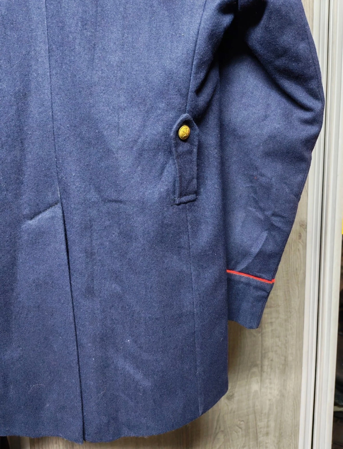 1970s Vintage pure woollen wool gold button military army navy jacket coat 36R