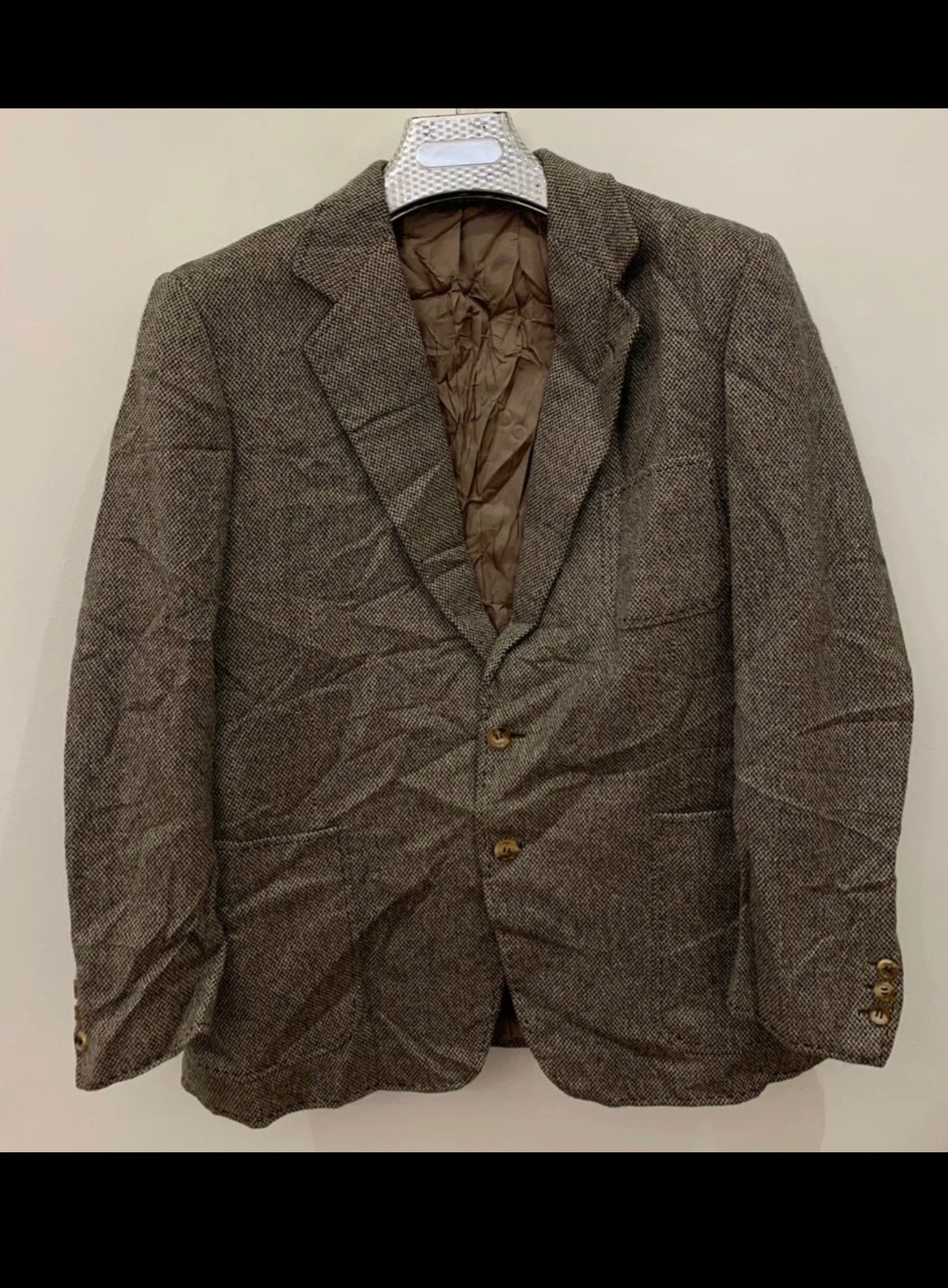 Vintage Wool Cashmere blend brown classic sport coat blazer 40R 40S