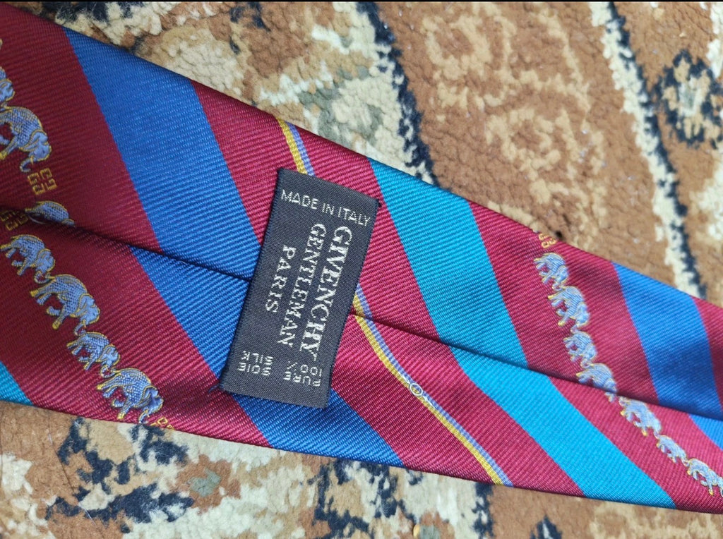 mens vintage Givenchy 100% all silk classic retro luxury striped motif neck tie