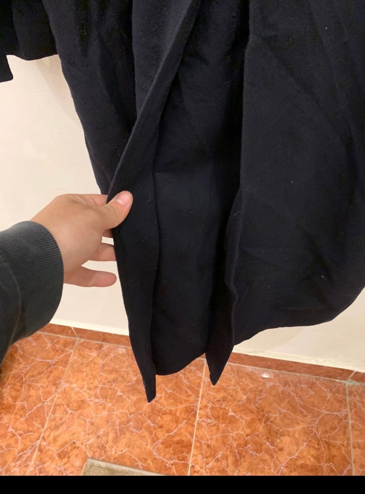 Vintage Bogner pure wool classic belted navy long over coat 50R 2XL