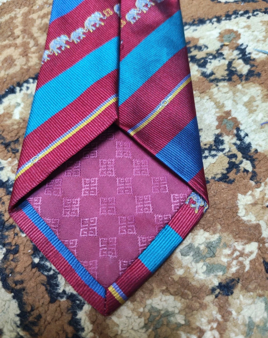 mens vintage Givenchy 100% all silk classic retro luxury striped motif neck tie