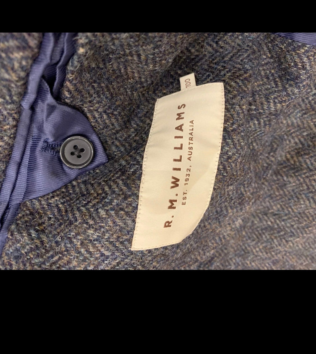 Vintage pure wool handwoven Tweed herringbone hunting jacket blazer 38R