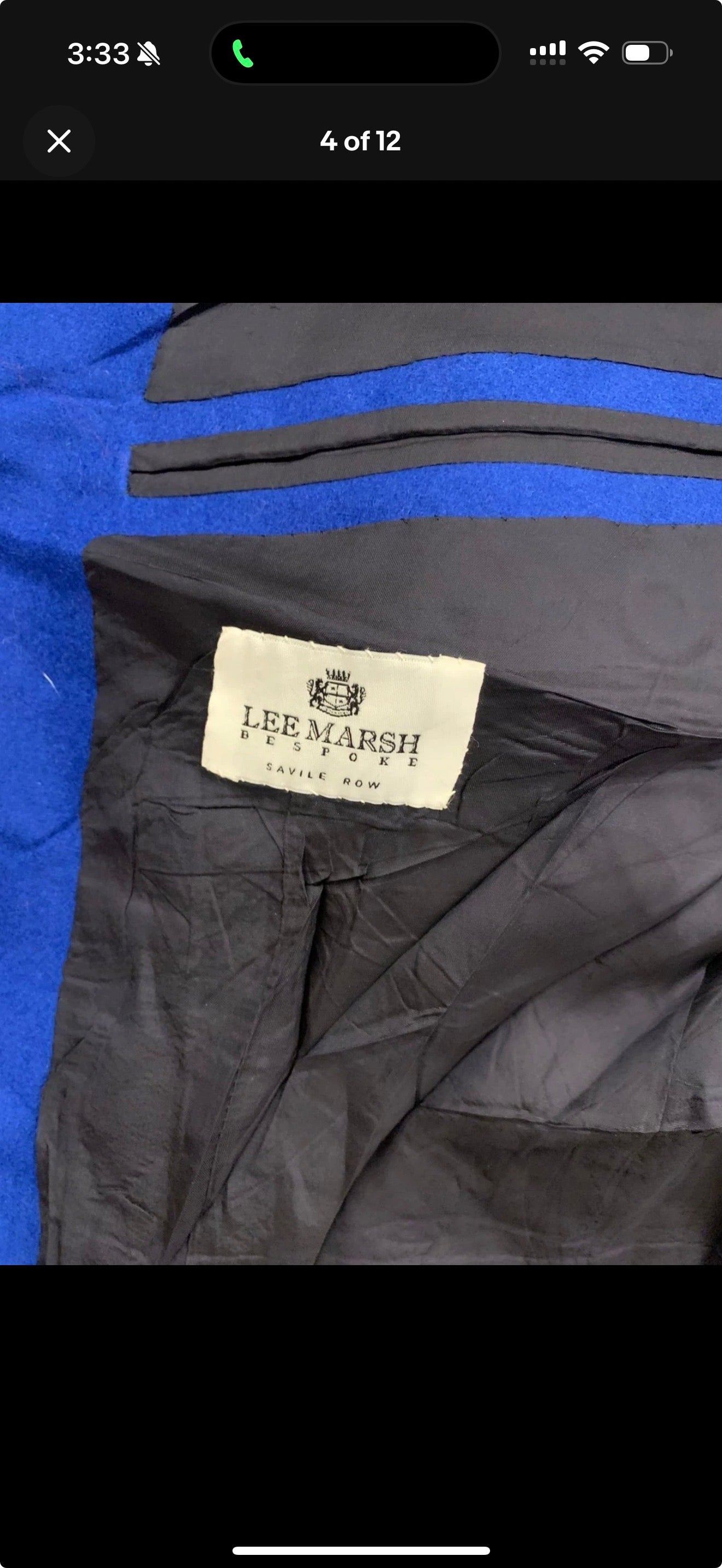 Classic Lee Marsh bespoke pure wool Azure blue classic jacket blazer 38L 36L