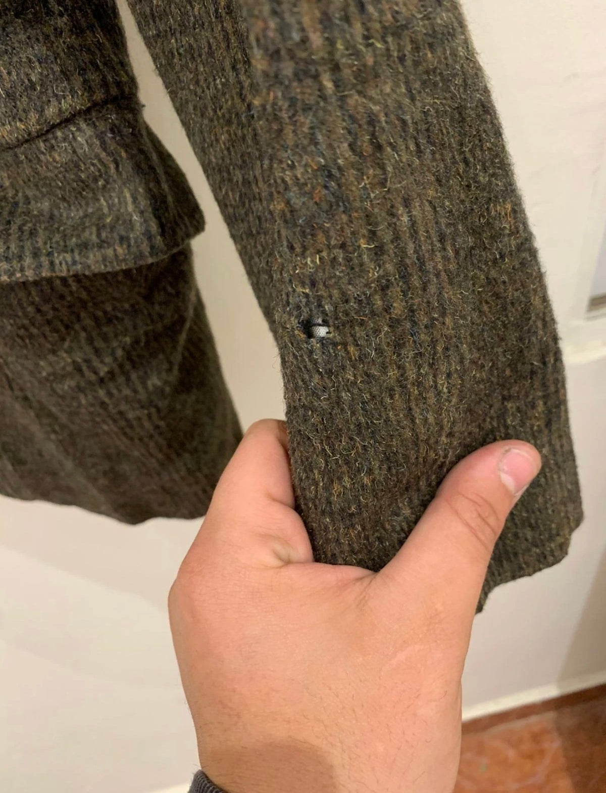 Vintage wool mohair blend glen check brown classic jacket blazer 40R