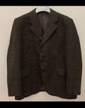 1970s Vintage houndstooth pure wool handwoven tweed hunting jacket blazer 44R
