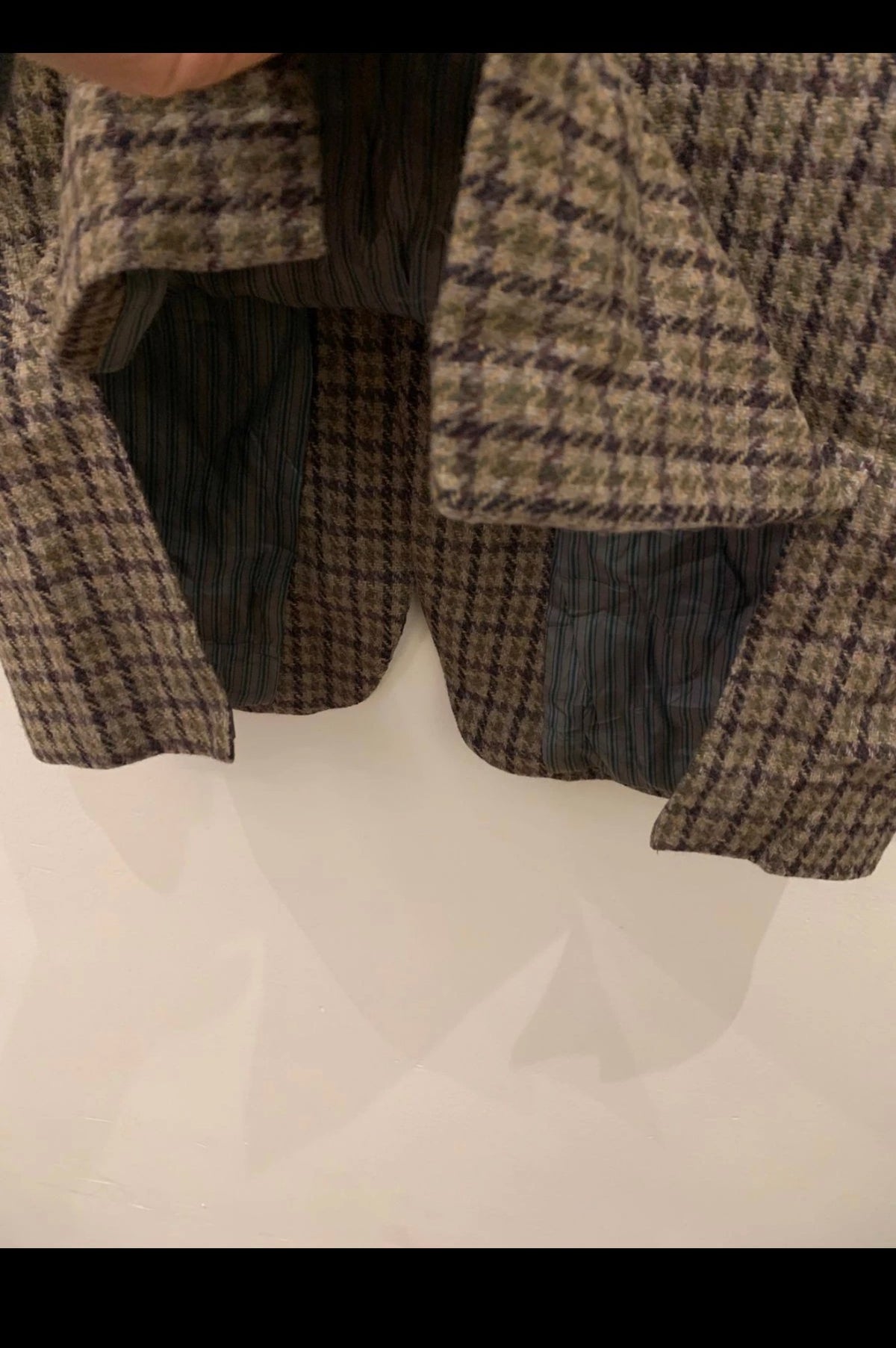 Vintage houndstooth Alpaca wool tweed classic brown hunting jacket blazer 42R