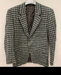 Vintage Lubiam pure wool handwoven tweed plaid green jacket blazer 40R 42R