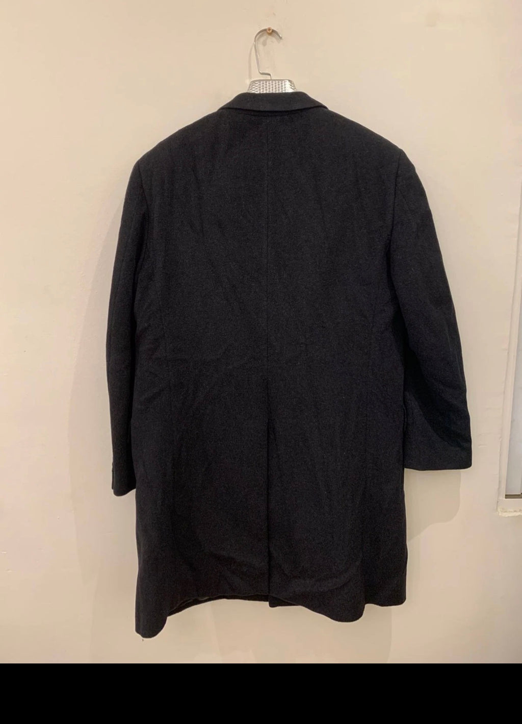 1970s Vintage Sidi Torino Wool Cashmere classic charcoal over coat 40R 42R