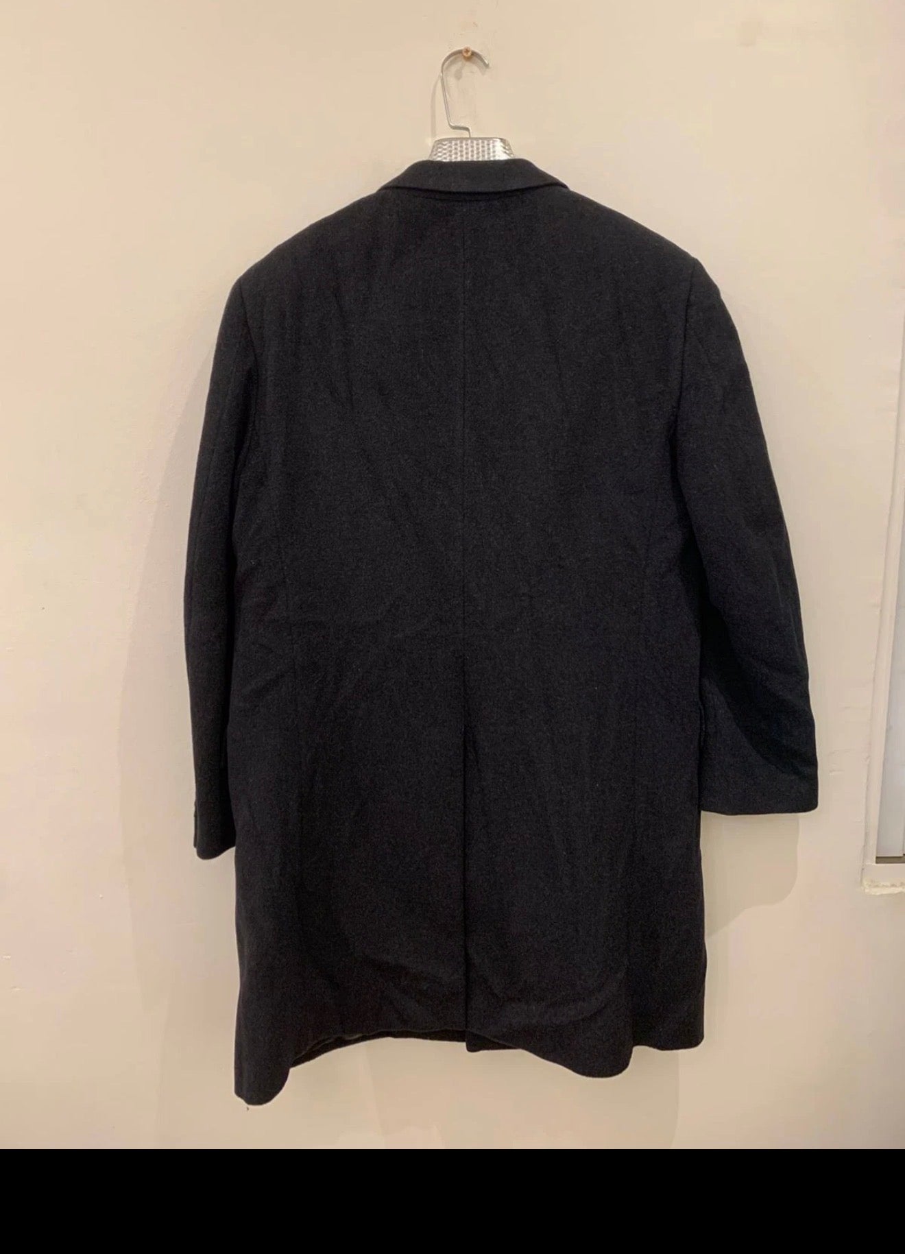 1970s Vintage Sidi Torino Wool Cashmere classic charcoal over coat 40R 42R