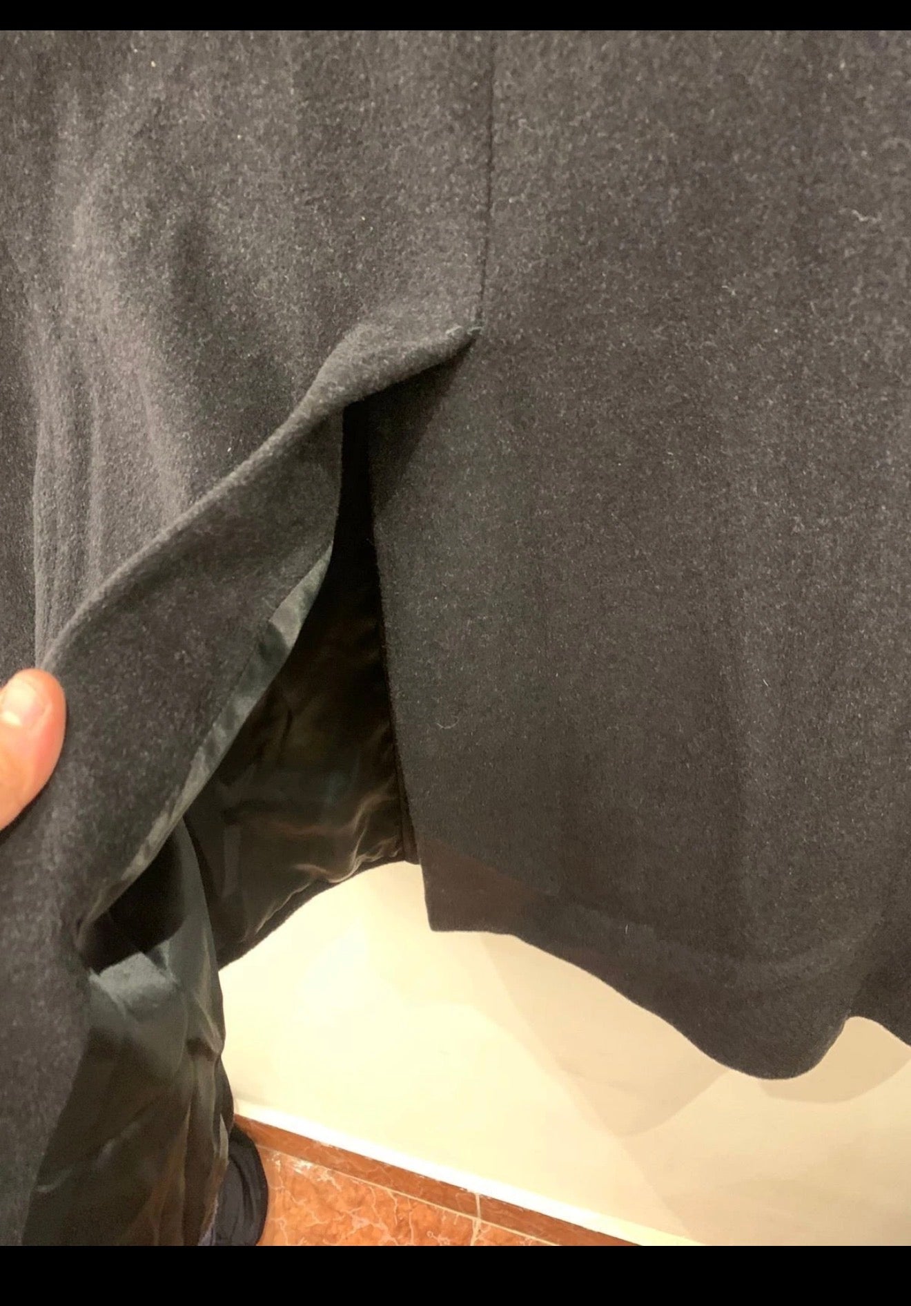 1970s Vintage Sidi Torino Wool Cashmere classic charcoal over coat 40R 42R