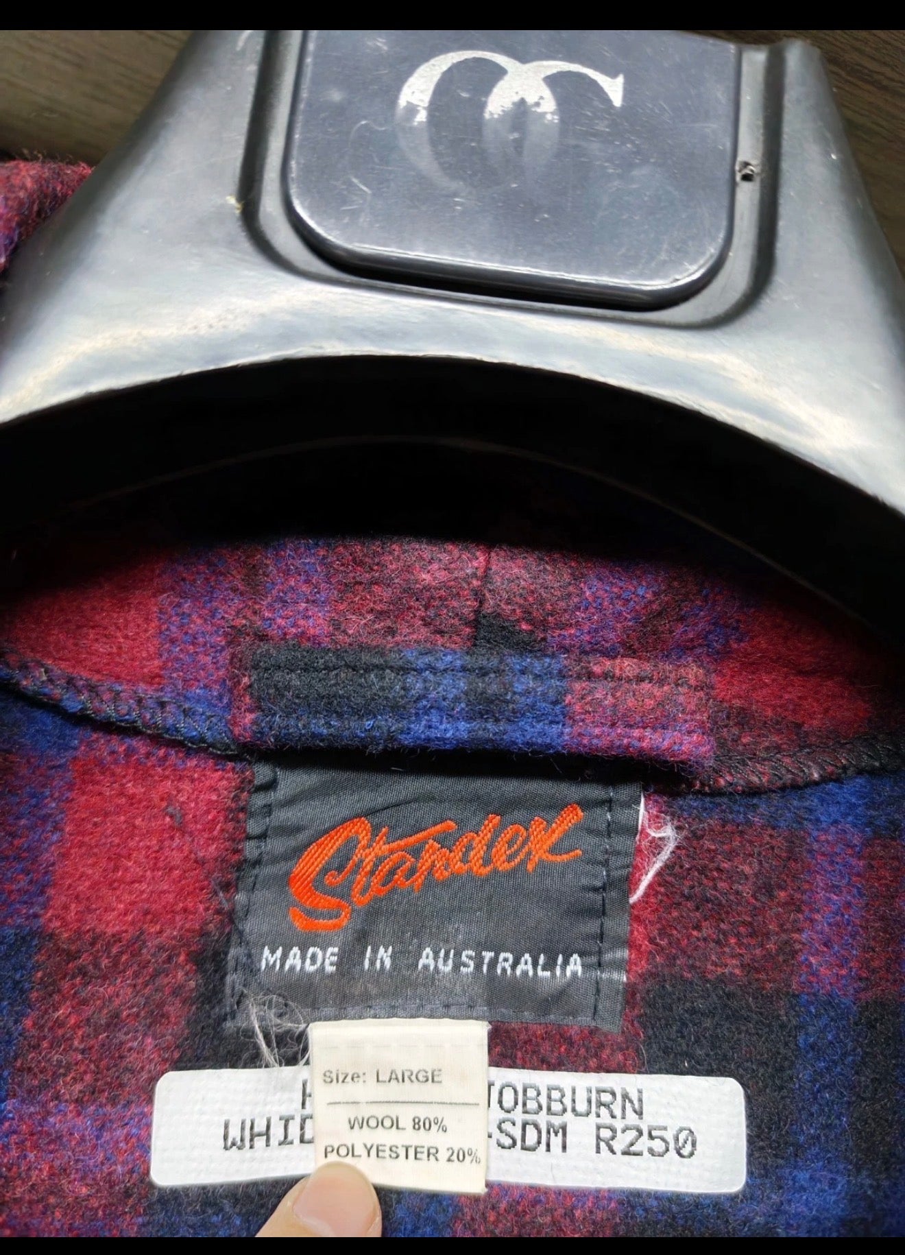 Vintage woollen wool classic plaid belted Rope over coat 44R 44S L
