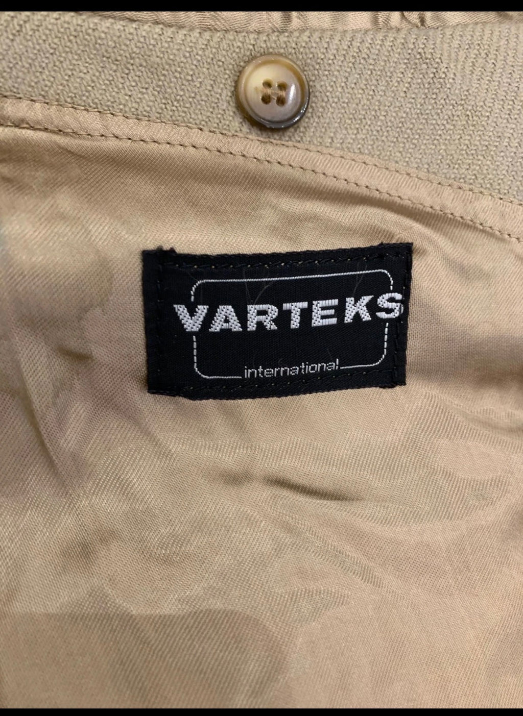 Vintage wool blend classic beige double breasted over coat 48L 48R XL