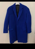 Classic style wool blended unique Azure blue top over coat 44R 44S