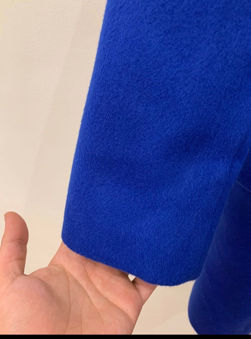 Classic style wool blended unique Azure blue top over coat 44R 44S