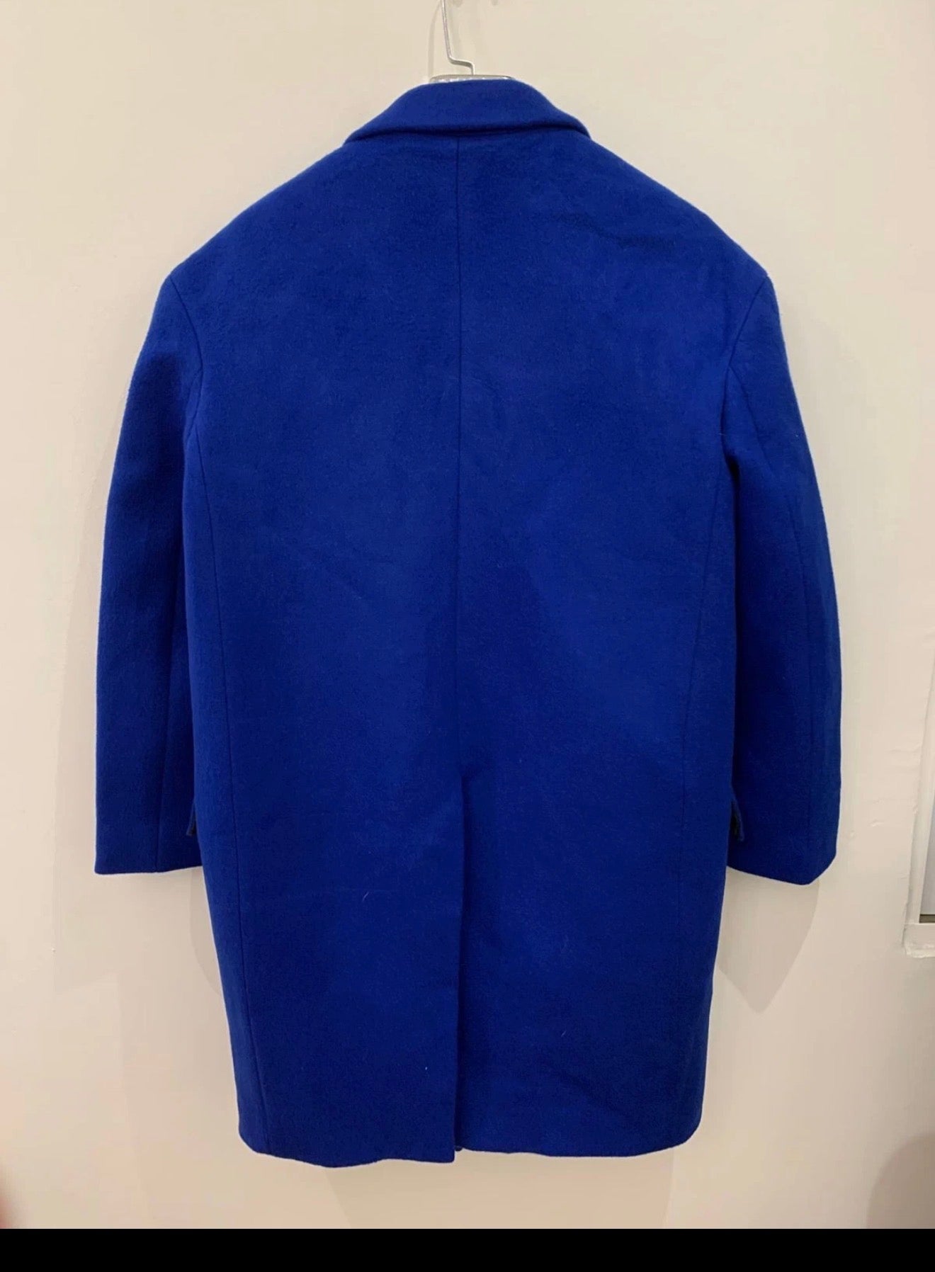 Classic style wool blended unique Azure blue top over coat 44R 44S