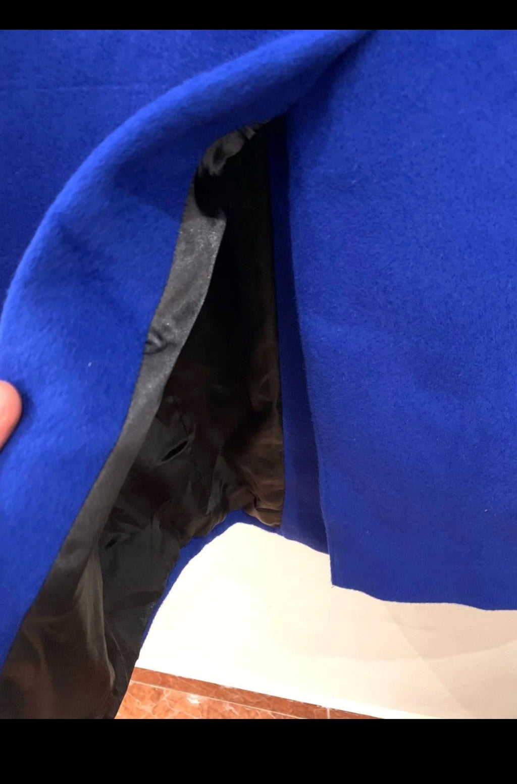 Classic style wool blended unique Azure blue top over coat 44R 44S
