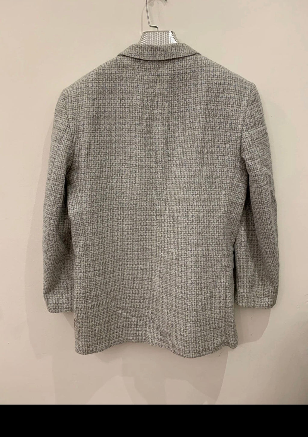 Vintage pure wool handwoven Tweed camouflage gray hunting jacket blazer 40R 40S