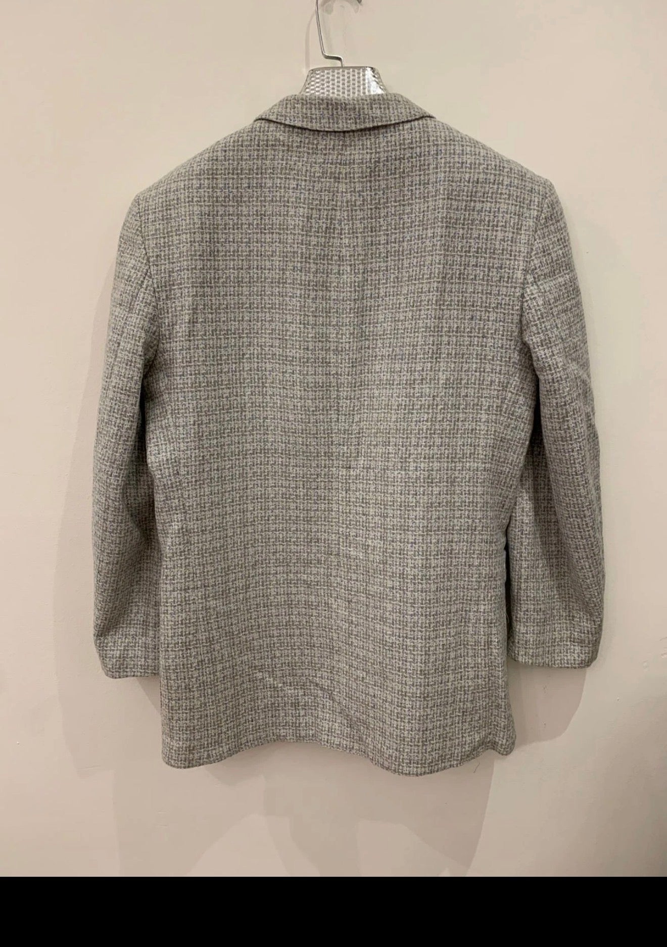 Vintage pure wool handwoven Tweed camouflage gray hunting jacket blazer 40R 40S