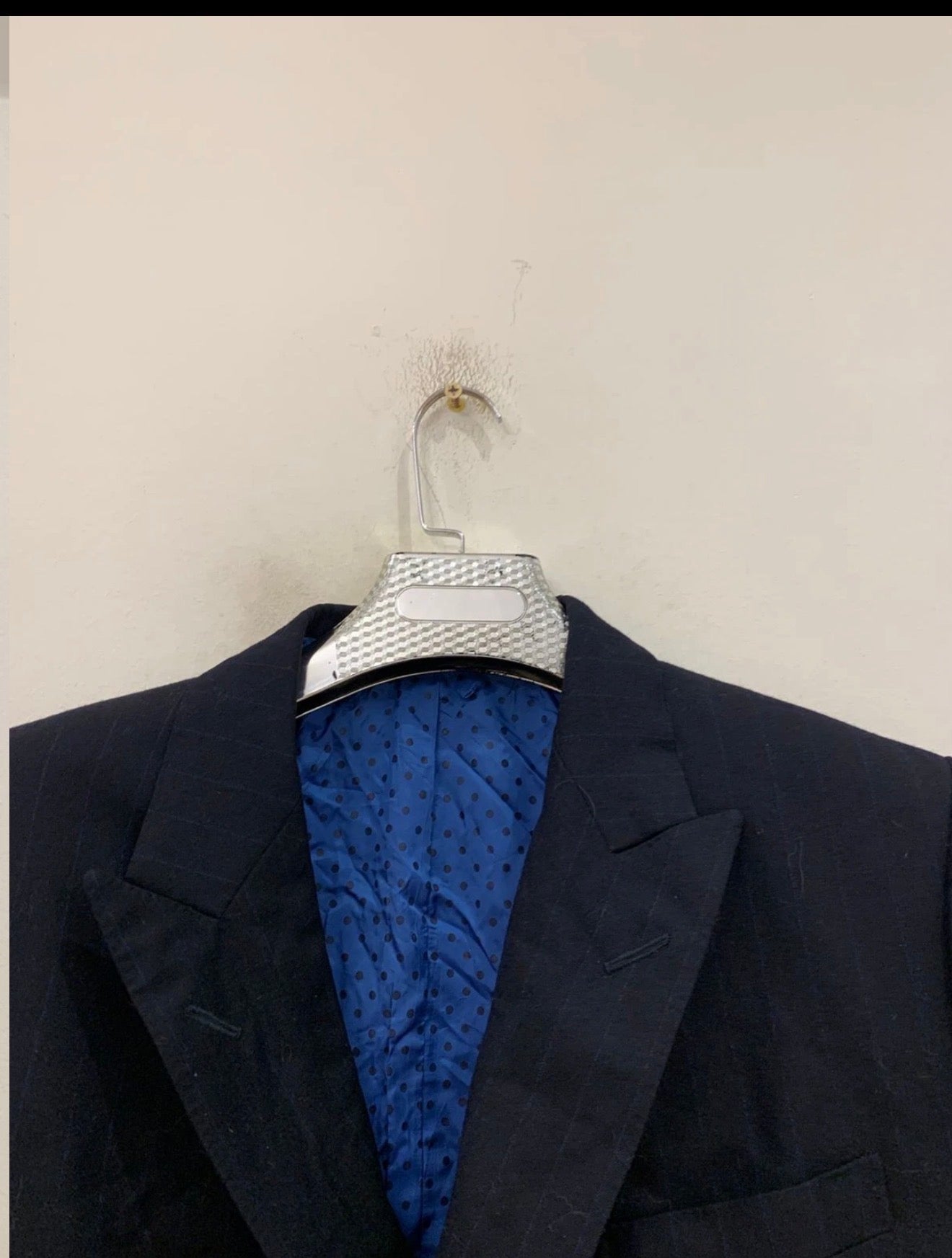 Classic pure wool double breasted navy classic striped jacket blazer 42R 42S